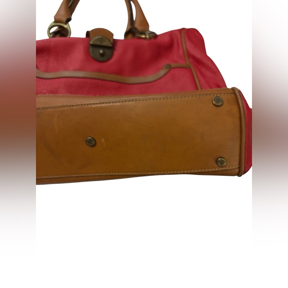 Prix De Dressage | red leather tote bag purse comes with dust bag and strap - Picture 3 of 5